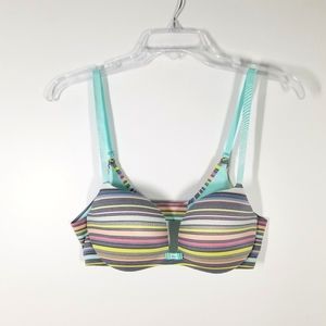 Victoria's Secret Blue Striped Lined Demi Bra Size 36B